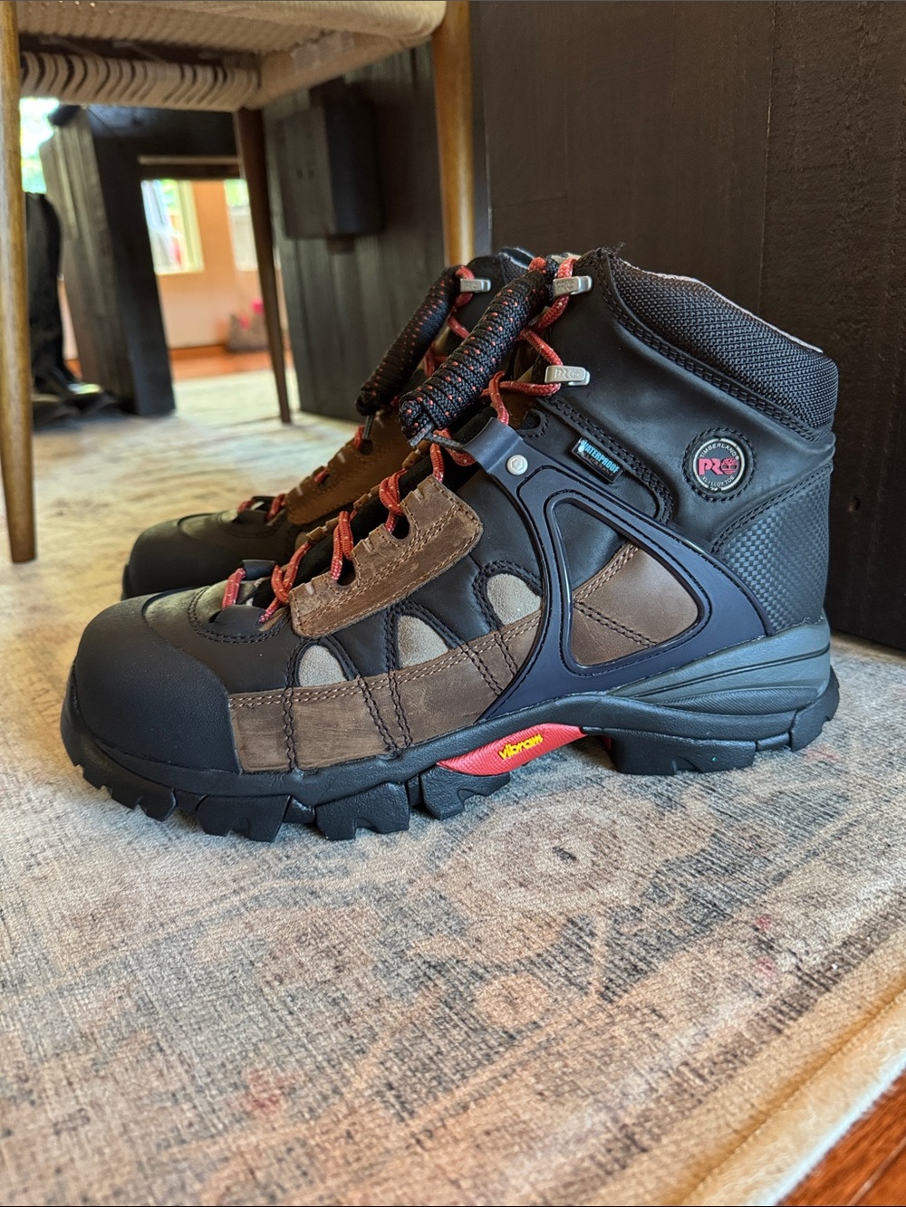 Men's Timberland Pro Brown & Black Waterproof Hiking Boots - Brand New